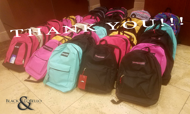 backpack drive thank you